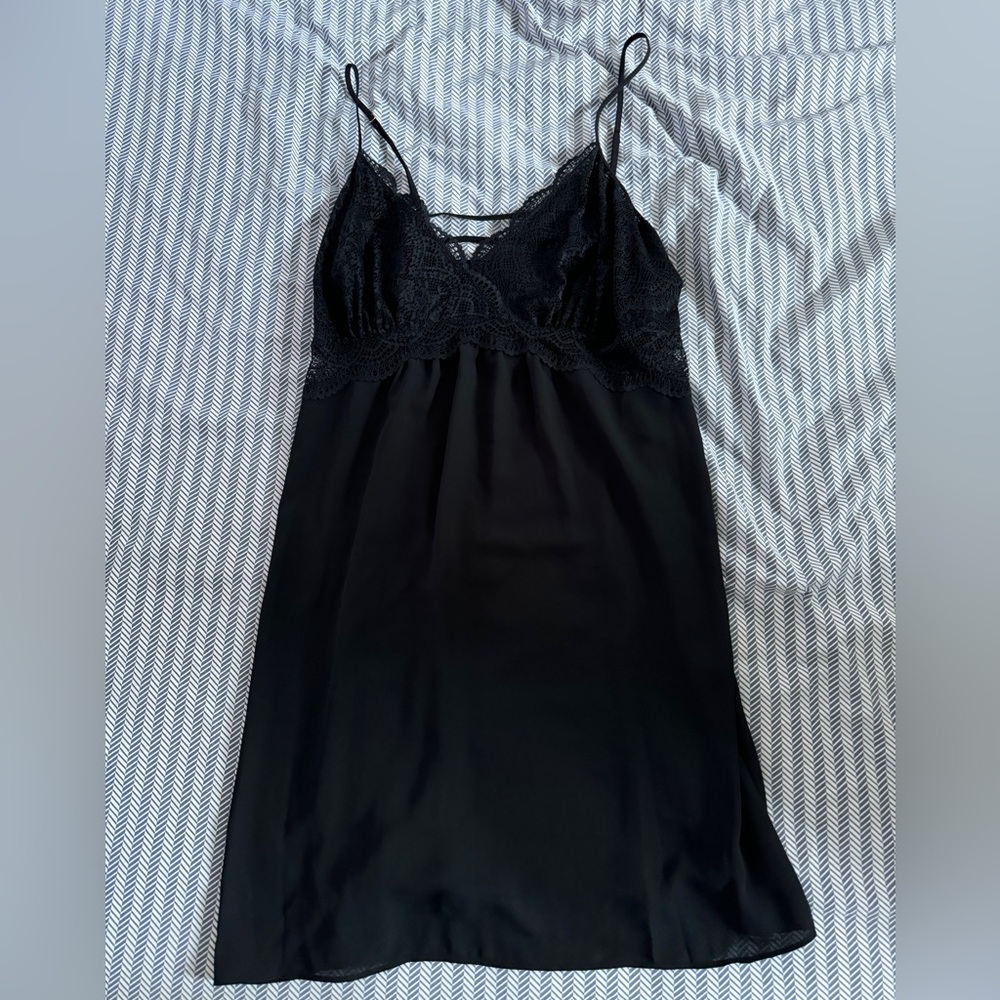 Inc sexy black short gown XXL intimate sleepwear